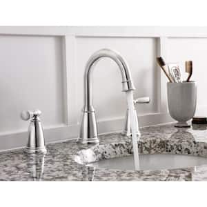 Banbury 8 in. Widespread Double Handle High-Arc Bathroom Faucet in Chrome (Valve Included)