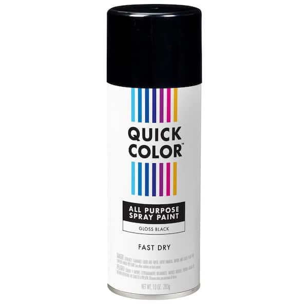 Quick Color 10 oz. Gloss Black General Purpose Interior/Exterior Spray Paint