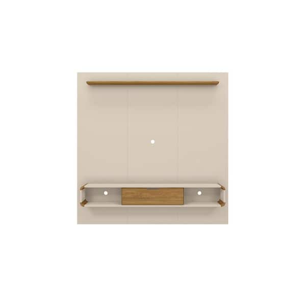Manhattan Comfort Camberly 62.36 in. Off White and Cinnamon Floating Entertainment Center Fits TVs up to 55 in. with Cable Management
