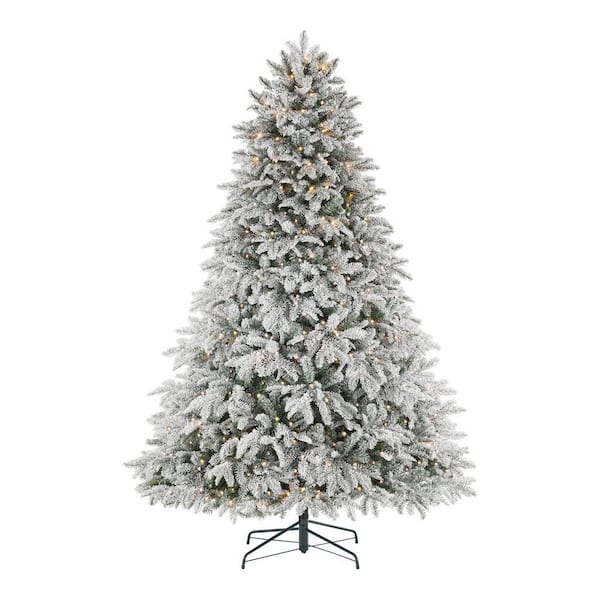 Home Accents Holiday 7.5 ft Mixed Pine Flocked LED Christmas Tree