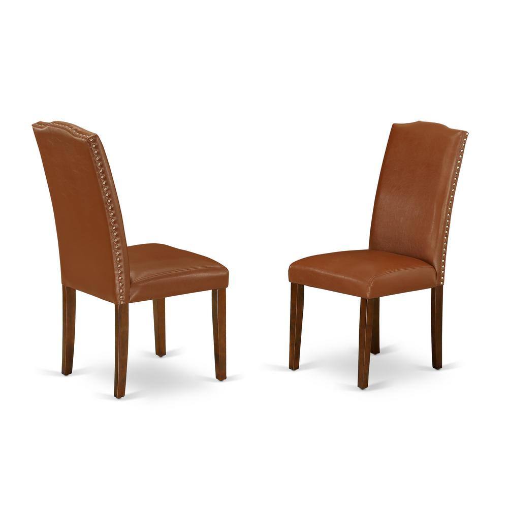 Mahogany Traditional Rubberwood Dining Set with 2 Chairs