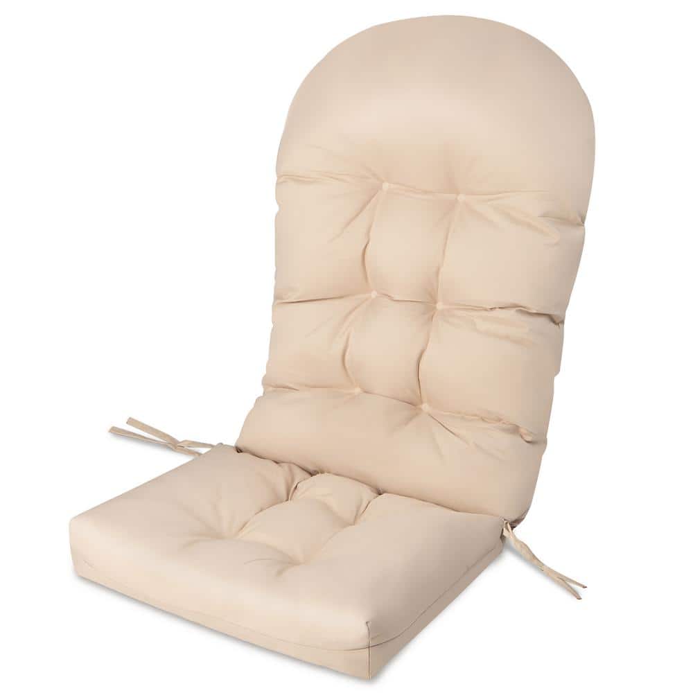 Patio Adirondack Chair Cushion with Fixing Straps and Seat Pad-Beige | Costway