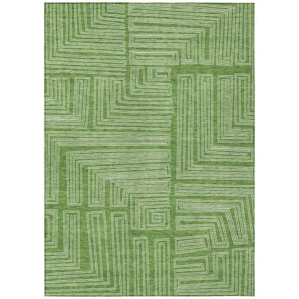 Chantille Machine Washable Indoor/Outdoor Abstract ACN1045 Green 2 ft. 6 in. x 3 ft. 10 in. Area Rug