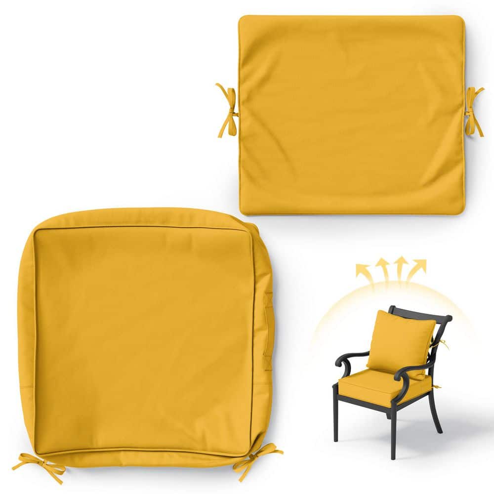 24 in. x 24 in. Square Slipcover Replacement Outdoor Waterproof Seat&Back Cover Set for Chair and Sofa Yellow price history on PriceWatchPro