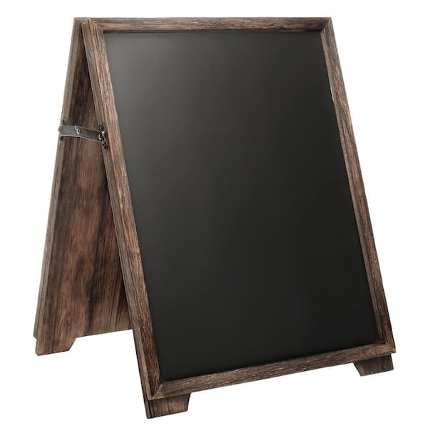 EXCELLO GLOBAL PRODUCTS Excello 13 in. x 17 in. Wooden A-Frame Chalkboard Sign, Rustic Brown