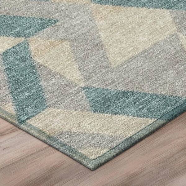Chantille Machine Washable Indoor/Outdoor Abstract ACN2962 Teal 3 ft. x 4 ft. Area Rug