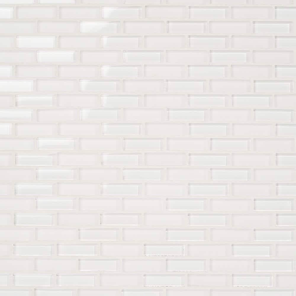 Ivy Hill Tile Contempo Bright White 12 in. x 12 in. x 8 mm Glass Mosaic