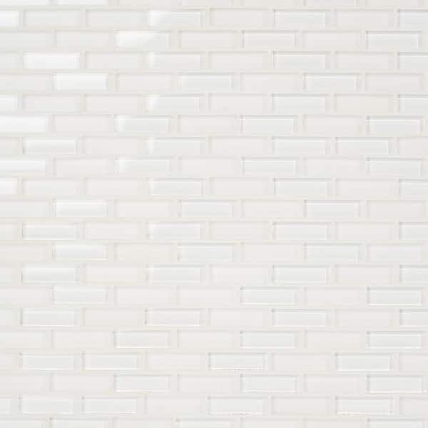 Ivy Hill Tile Contempo Bright White 12 in. x 12 in. x 8 mm Glass Mosaic Floor and Wall Tile