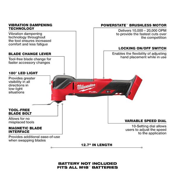 Milwaukee M18 FUEL 18V Lithium-Ion Cordless Brushless Oscillating 
