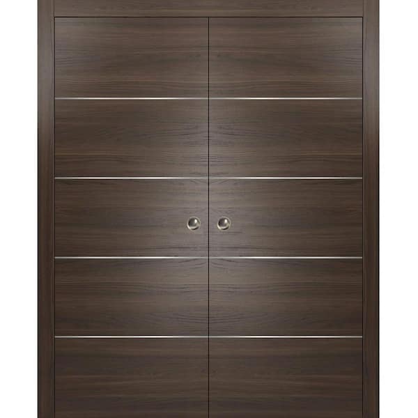 Sartodoors Planum 0020 72 In. X 96 In. Flush Chocolate Ash Finished ...