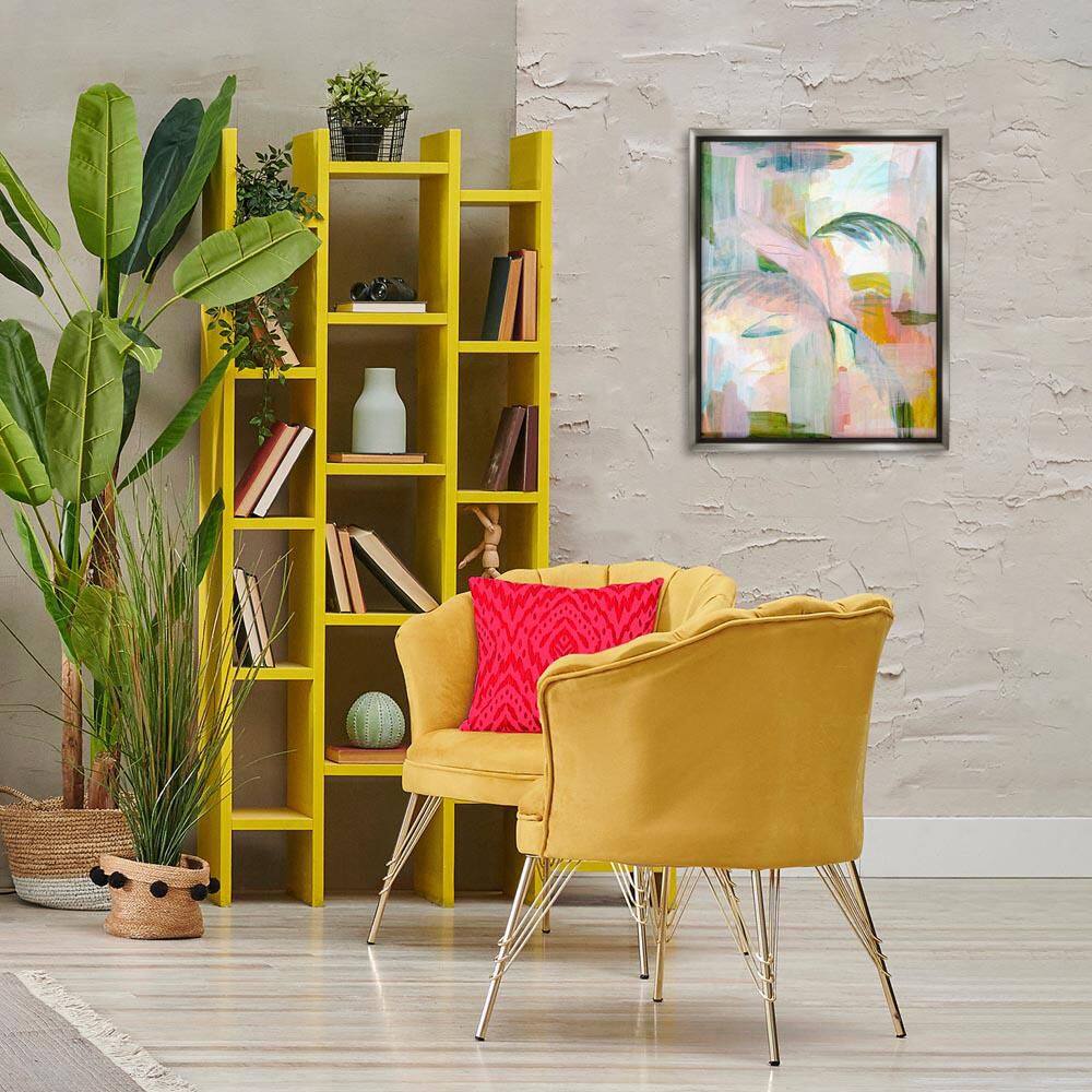 Palm City Abstraction by Gemma Bardot Gray Floater Frame Abstract Graphic Art Print 21 in. x 17 in. price history on PriceWatchPro