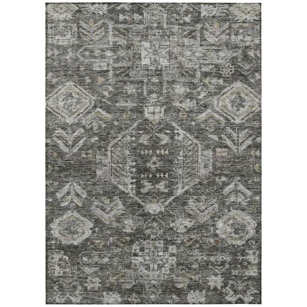 Chantille Machine Washable Indoor/Outdoor Abstract ACN2356 Pewter 3 ft. x 4 ft. Area Rug