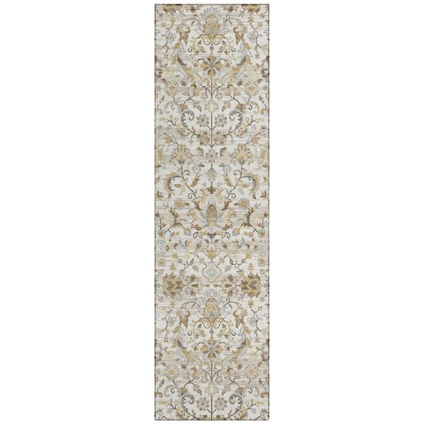 Chantille Machine Washable Indoor/Outdoor Abstract ACN2485 Ivory 2 ft. x 7 ft. Runner Rug