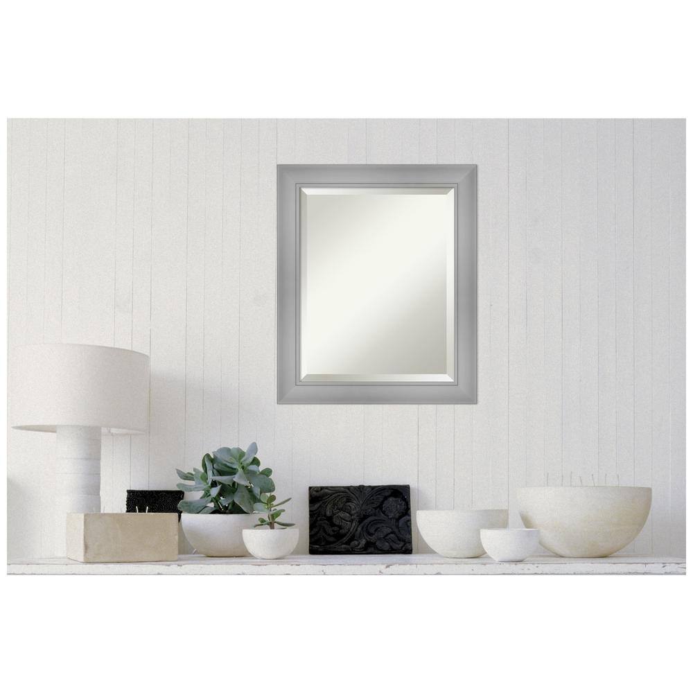 Flair 20x24-inch Beveled Rectangular Wall Mirror with Polished Nickel Frame