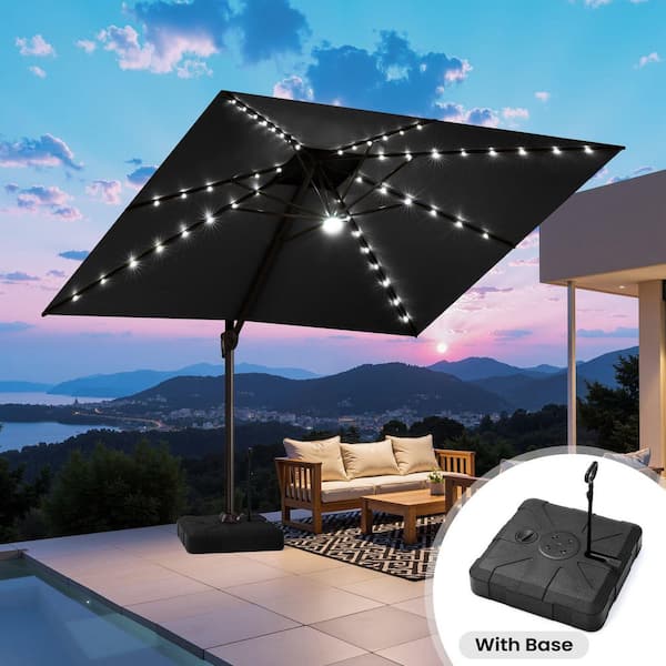 11 foot round patio umbrella Safavieh Venice 11' Round Crank Umbrella, White/Black main image 0