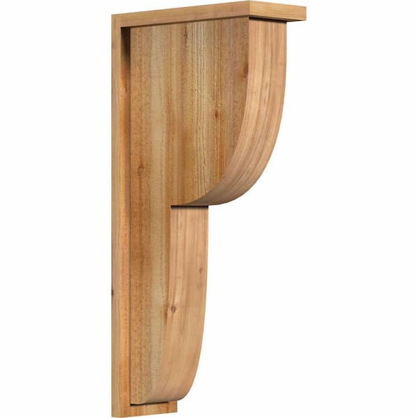 Ekena Millwork 6 in. x 14 in. x 30 in. Western Red Cedar Crestline Rough Sawn Corbel with Backplate