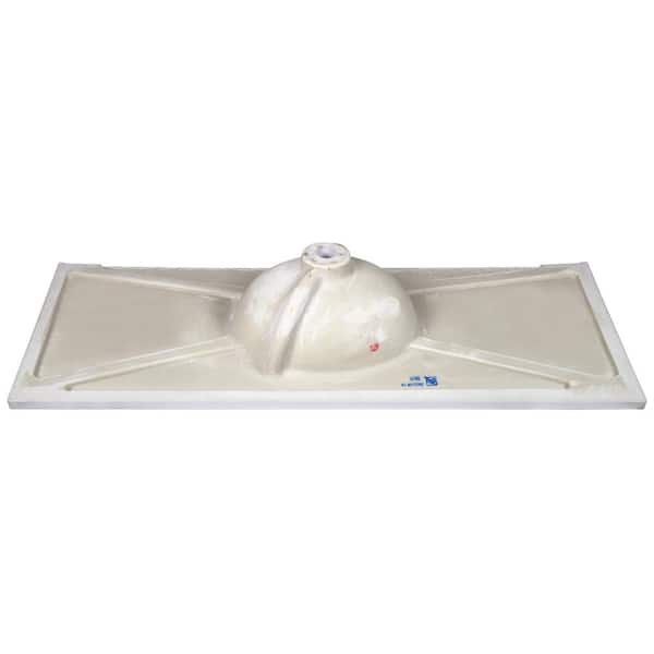 49 in. W x 19 in. D Cultured Marble Vanity Top in Solid White with Solid White Basin with 4 in. Faucet Spread 49 in. W x 19 in. D Cultured Marble Vanity Top in Solid White with Solid White Basin with 4 in. Faucet Spread