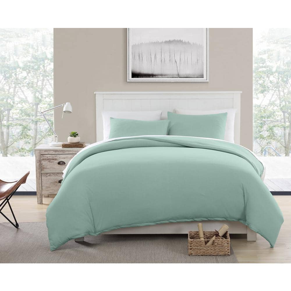 Eco-Friendly Recycled Cotton Blend T-shirt Jersey Teal Full/Queen Duvet and