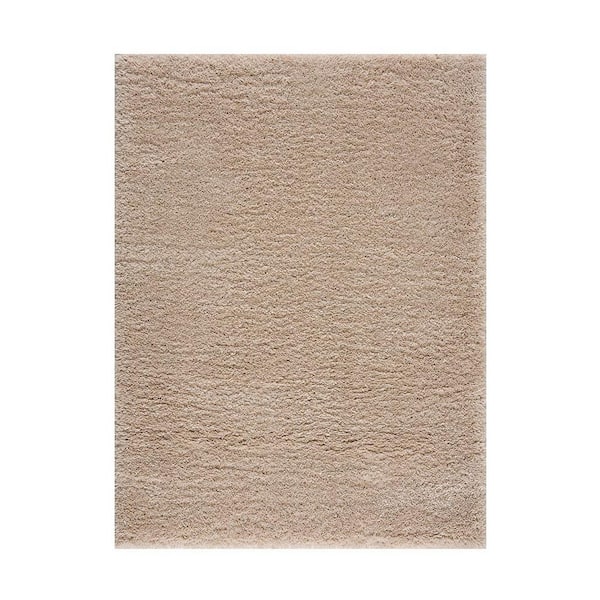 6 ft. x 4 ft. Cream Super Soft Polyester Shag Area Rug