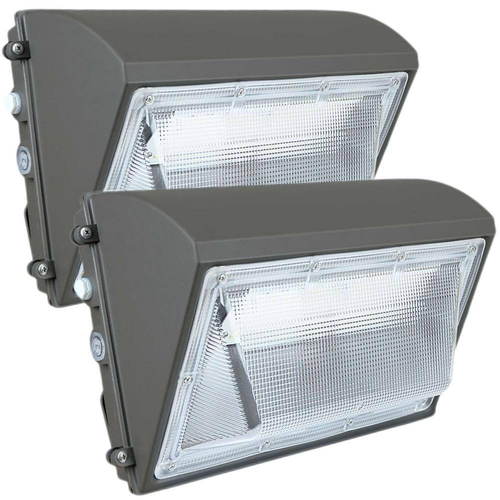 800- Watt Equivalent Integrated LED Bronze Dusk to Dawn Wall Pack Light, 50