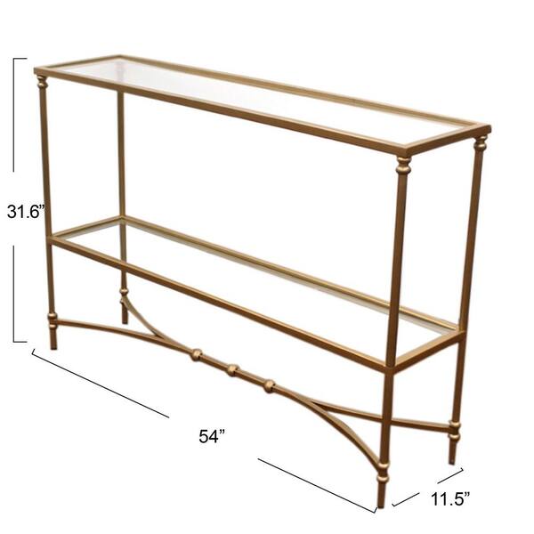 leona metal console table brass