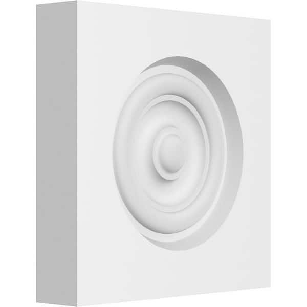 Ekena Millwork 5-in W x 5-in H x 1-in P Standard Sedgwick Bullseye Rosette with Square Edge (4-Pack)