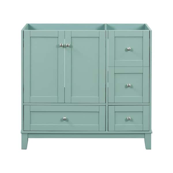 36 in. Bath Vanity Cabinet without Top in Green