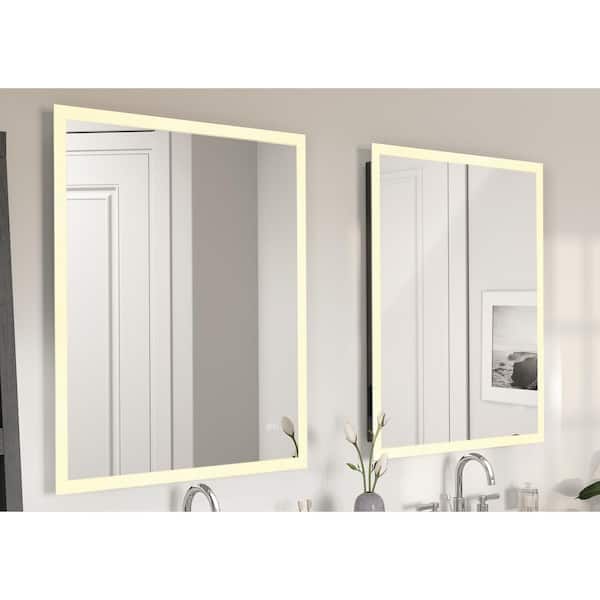 Bathroom Mirror Frameless Rectangular Bevelled Wall Mounted Luxury 500 x 700mm