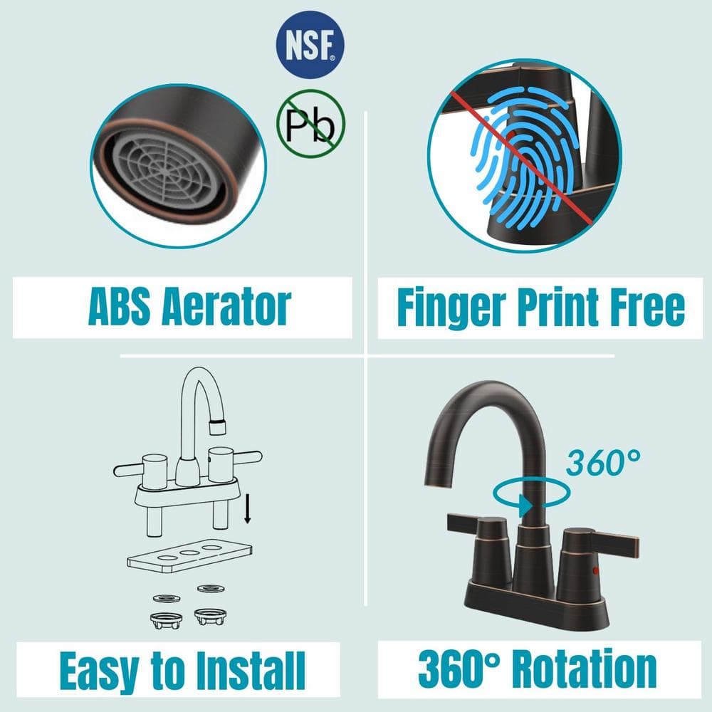 Oil Rubbed Bronze 2-Handle High Arc Bathroom Faucet