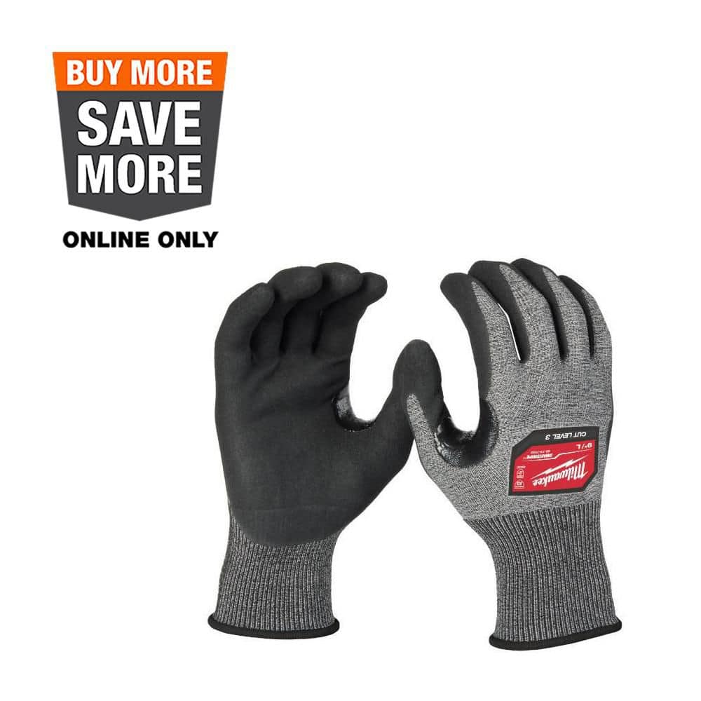 Large High Dexterity Cut Level 3 Resistant Nitrile Dipped Outdoor and Work Gloves price history on PriceWatchPro