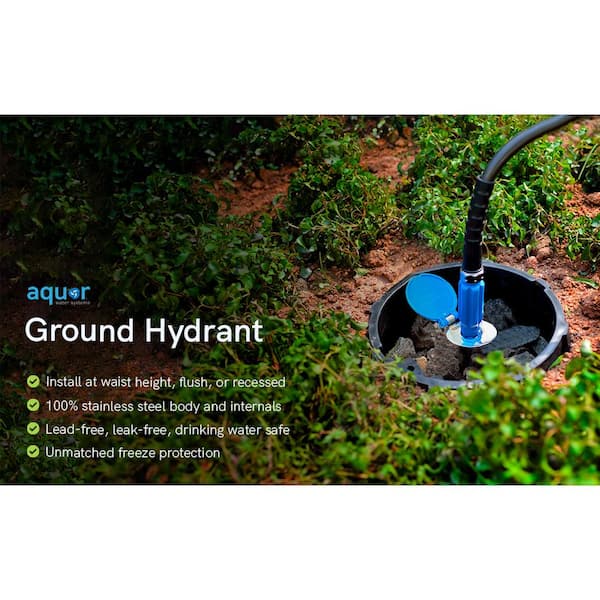 Aquor Ground Hydrant, Freezeless Frost Proof Yard Hydrant, Lead-Free with Drain Port, Self...