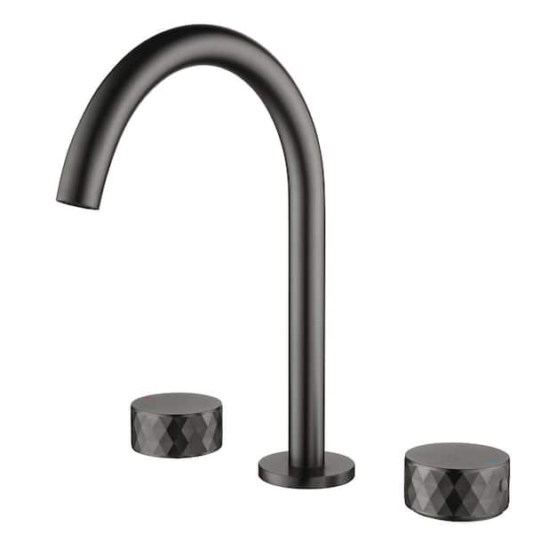 Unbranded 8 in. Widespread 2-Handle Bathroom Faucet in Gunmetal Gray