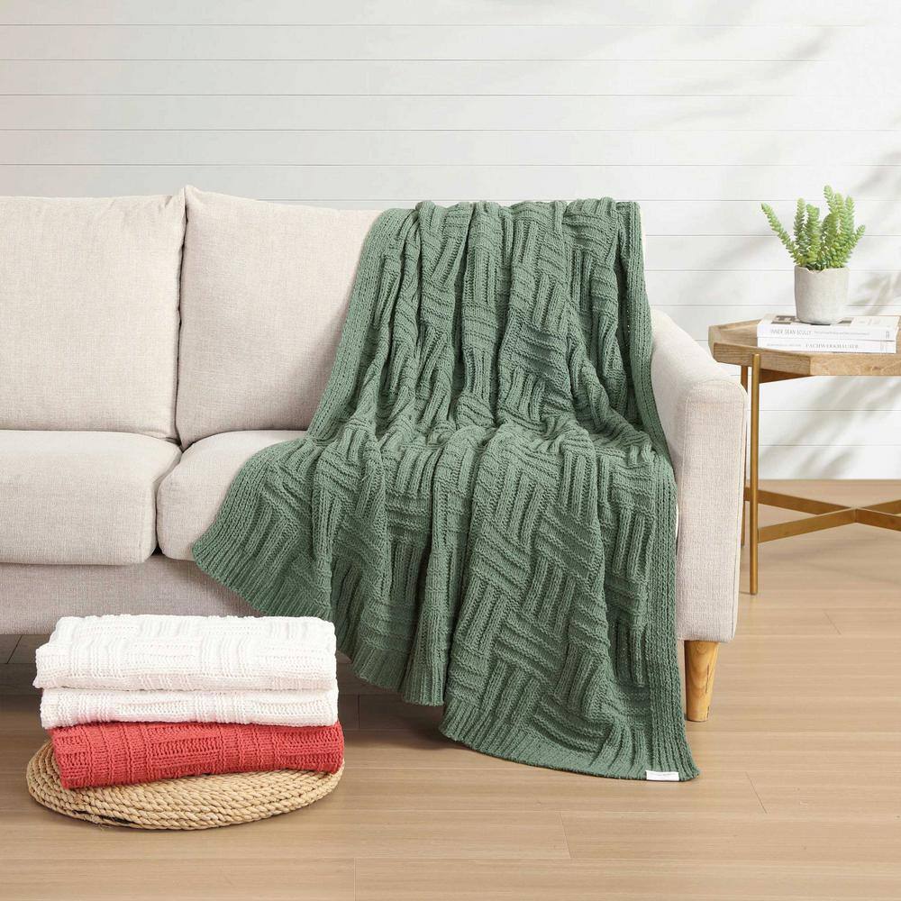 Coral Knitted Faux Fur Reversible Throw Blanket, 50" x 60"