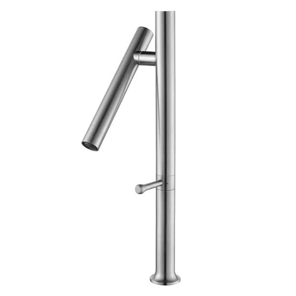 Single Handle Single Hole Bathroom Faucet Rotate 90 Degrees Brushed Nickel