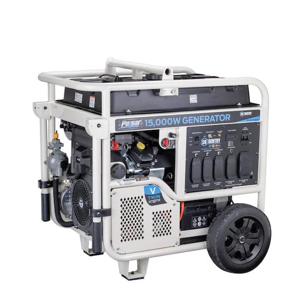 Pulsar 15,000-12,000-Watt Recoil Dual Fuel Portable Home Power Generator with Push Button Start and CO Alert