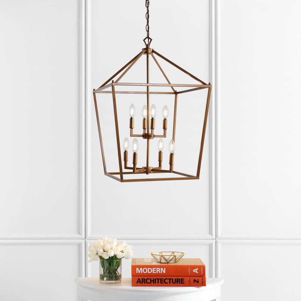 Pagoda 20" Antique Gold Farmhouse LED Lantern Pendant