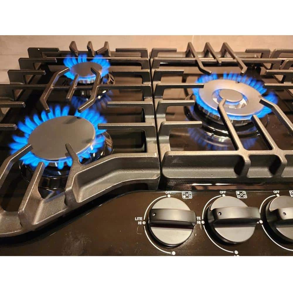 36" Black Enamel 5-Burner Propane and Natural Gas Cooktop