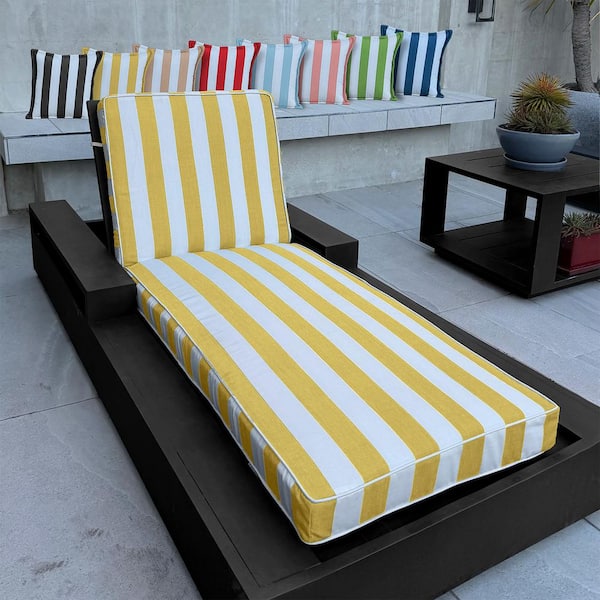 Sherry Kline Cabana Stripe Reversible Outdoor Chaise Lounge With