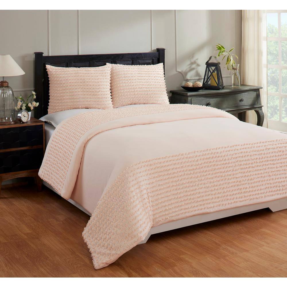 Better Trends Olivia Comforter 3Pece Peach King 100 Cotton Tufted