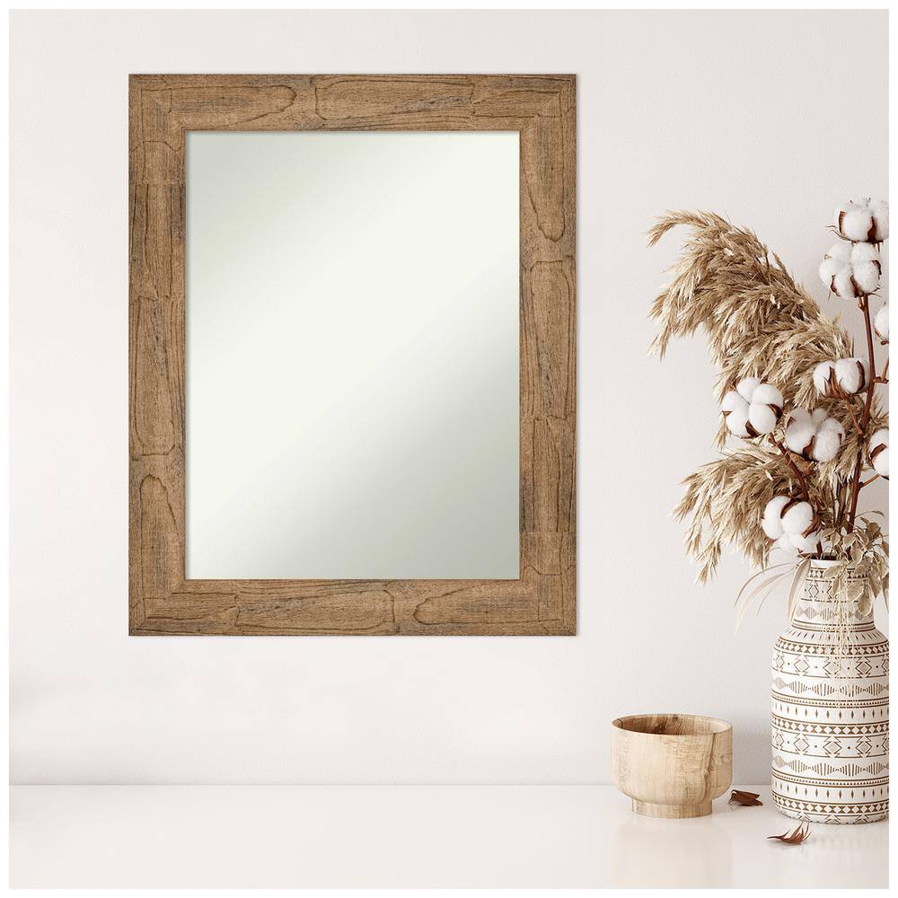 Owl Brown Distressed Wood Rectangular Wall Mirror for Nursery