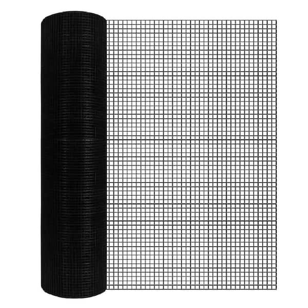 Oyezvary 36 in. x 100 ft. Black Plastic PVC Coated 21-Gauge Welded Wire Mesh Garden Fence for Poultry and Yard Protection