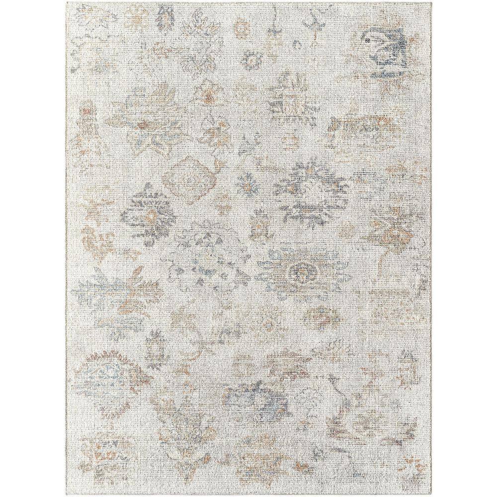 Light Gray Synthetic Hand-Knotted 5' x 7' Area Rug