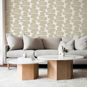 28 sq. ft. Bobby Berk Wiggle Room Sand and White Peel and Stick Wallpaper