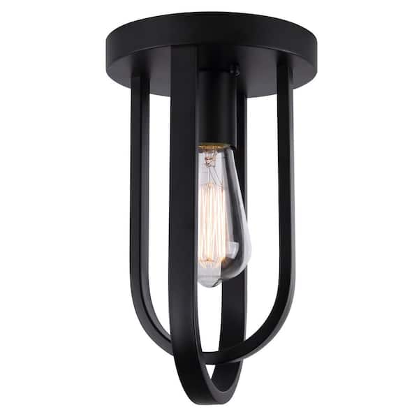 CANARM Dilan 6.75 in. 1-Light Matte Black Flush Mount
