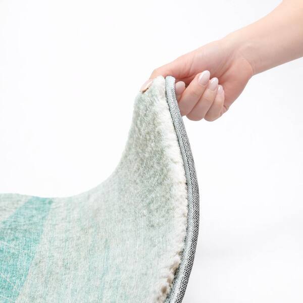 Dream Shag Premium Machine Washable Abstract ADS706 Teal 5 ft. x 7 ft. 6 in. Area Rug