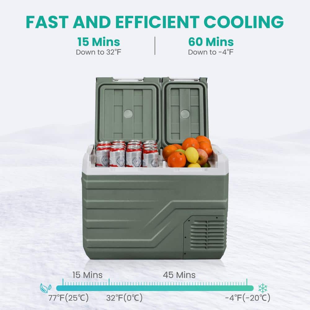 Alpicool 33 qt. Dual Zone Gray Portable Car Refrigerator