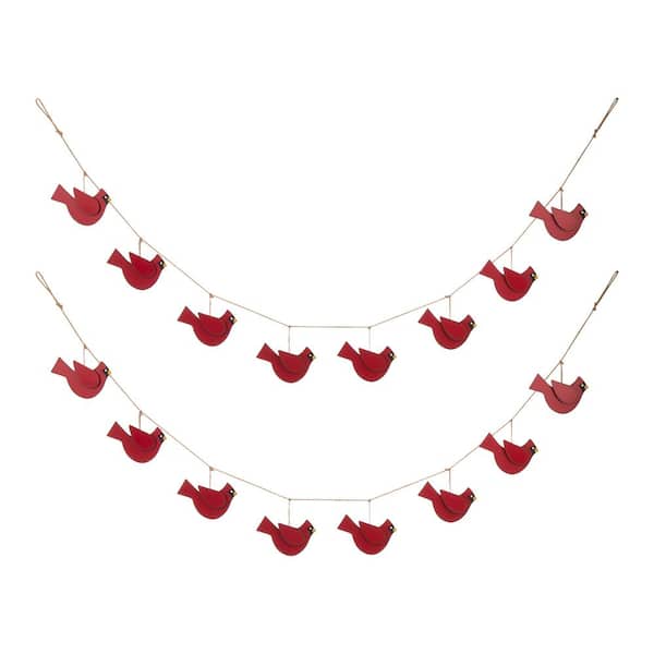 72 in. H Metal Christmas Birds Garland (2-Pack)