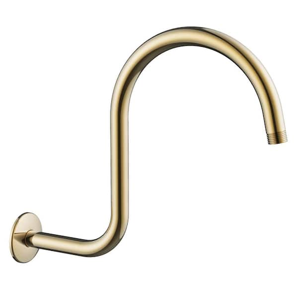 14 in. Shower Arm with Flange in Polished Brass