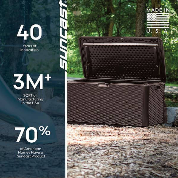 Suncast Java 134 Gal. Plastic Wicker Deck Box BMDB134004 - The