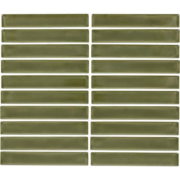 うちの子スタイル *グリーンゴールド Daltile Artcrafted Fern 2-7/8 in. x 2-1/4 in. Glossy Ceramic